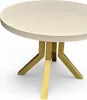 Ausziehbarer runder Esstisch KASCHMIR Ø100–300 cm – Goldene Produktbild-Vorschau 3