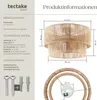 tectake® Deckenleuchte Lignea Lux aus Jute Boho-Stil 45 x Produktbild-Vorschau 5