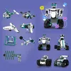 A collage of various robot and vehicle models built from building blocks, with some graphical elements suggesting app control. Náhled obrázku produktu