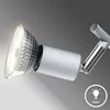 Close-up of a silver spotlight with a bright LED bulb. Produktbild-Vorschau