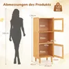 COSTWAY Bambusschrank, 3-stöckige Vitrine mit offenem Fach Produktbild-Vorschau 7