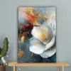 Leinwand Bilder 40x60 cm - Blumen - Weiß - Gold - Kunst - Produktbild-Vorschau 4