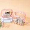 Aucuu borsa da toilette trasparente 2 pezzi in PVC borsa Anteprima dell’immagine prodotto 8