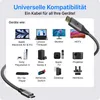A collage of various electronic devices and a USB-C to HDMI cable, illustrating universal compatibility. Produktbild-Vorschau