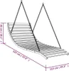 A diagram showing the dimensions of a wooden swing chair. Podgląd zdjęcia produktu