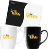 BRUBAKER Kaffeetassen Her King & His Queen mit Grußkarte - Produktbild-Vorschau 1