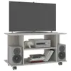 A TV stand with a TV, speakers, and electronic equipment. Náhľad obrázku produktu