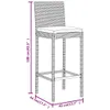 vidaXL 7-tlg. Gartenbar-Set mit Kissen Grau Poly Rattan Produktbild-Vorschau 7