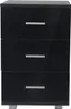 Nachttisch Flurschrank 3 Schubladen 63 cm hoch schwarz Produktbild-Vorschau 1
