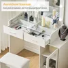 CLIPOP LED Spiegel Schminktisch mit Hocker, 2 Schubladen, Produktbild-Vorschau 6