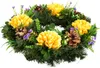 Dušičkový věnec se žlutými chryzantémami Ø35 cm Náhled obrázku produktu 5