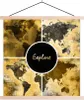 MuchoWow® Textilposter Weltkarten - Collage - Gold 40x40 cm Produktbild-Vorschau 1