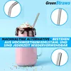 GreenStraws Edelstahl Strohhalme Set Metall Cocktail Produktbild-Vorschau 3