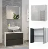 A bathroom vanity with a sink and mirror, shown with additional product shots of a cabinet. Náhled obrázku produktu