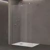 A modern shower enclosure with a glass wall and a white shower tray. Produktbild-Vorschau