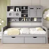 OKWISH Lit Gigogne 90x200 cm - Lit Simple en Bois avec Deux Voir les images du produit 2