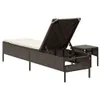 vidaXL Sonnenliege mit Tisch und Auflage Braun Poly Rattan Produktbild-Vorschau 5
