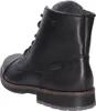 A black leather boot with laces and a grey fuzzy lining. Produktbild-Vorschau
