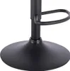 Close-up of the base and lower stem of a black bar stool. Voir les images du produit
