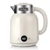 A cream-colored electric kettle with a silver trim and handle, shown against a white background. Podgląd zdjęcia produktu