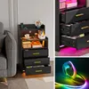 Nachttische, mit 3 Schubladen, offenes Fach, 2 Produktbild-Vorschau 4
