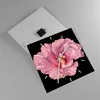 Wanduhr - Quadrat - Glasuhr - Hibiskus Blume Rosa - 40x40cm Produktbild-Vorschau 2