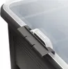 A close-up view of a black and transparent plastic storage container lid and latch. Náhled obrázku produktu