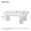 A diagram of a white coffee table with dimensions indicated by numbers and lines. Produktbild-Vorschau