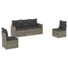 The Living Store 5-tlg. Garten-Sofagarnitur mit Kissen Grau Produktbild-Vorschau 3