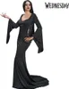 Morticia Addams Kostüm Halloween Kleid schwarz für Damen Gr. S-XL Lizenz-Kostüm Halloween Fasching Karneval Mottoparty Gruppenkostüm Familienkostüm Anteprima dell’immagine prodotto