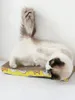 A cat is lying on its back on a scratching board. Náhľad obrázku produktu