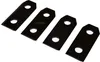 Four black metal blades with two holes each, arranged diagonally on a white background. Produktbild-Vorschau