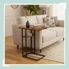 Table d'appoint pliable en forme de C, aspect bois, cadre Voir les images du produit 1
