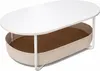 Relaxdays Couchtisch, mit Stoffkorb, oval, Beistelltisch Produktbild-Vorschau 1