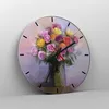 Wanduhr - Rund - Glasuhr - Blumen Vase Grafiken - 30x30cm - Produktbild-Vorschau 4