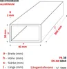 Aluminiumprofil 40x30x2 mm 30 cm Rechteckrohr Aluminium + Produktbild-Vorschau 2