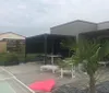 Pergola Bioclimatique Aluminium Gris Anthracite avec Rideau Voir les images du produit 3