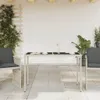 vidaXL Gartentisch mit Glasplatte Hellgrau 115x54x74 cm Produktbild-Vorschau 3