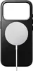 A black iPhone case with a white MagSafe charger attached. Produktbild-Vorschau