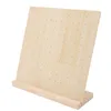 A wooden earring display stand with a base, shown against a white background. Produktbild-Vorschau