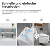 An instructional graphic showing the steps for installing a smart bidet seat on a toilet. Produktbild-Vorschau