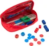 A red pouch containing math manipulatives, with some items scattered around it. Podgląd zdjęcia produktu