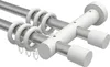 Interdeco Gardinenstange / Vorhangstange Silbergrau / Weiß, Produktbild-Vorschau 1