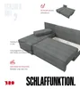 BroMARKT Ecksofa mit Schlaffunktion Caspar Schwarz Cord Produktbild-Vorschau 6