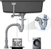 CECIPA Granitspüle Küchenspüle 70*45cm Schwarz spüle mit Produktbild-Vorschau 9