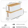 addhome Lot de 2 boîtes de rangement pour câbles Blanc & Voir les images du produit 2