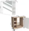 A product image showing a bathroom cabinet and a mirror with shelves, with dimensions indicated by measurement lines and text. Podgląd zdjęcia produktu