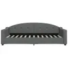A front view of a dark gray fabric daybed with a slatted base. Produktbild-Vorschau