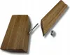 Two wooden pieces and a metal connector for a handrail system. Anteprima dell’immagine prodotto