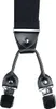 A close-up view of black suspenders with metal clips. Produktbild-Vorschau